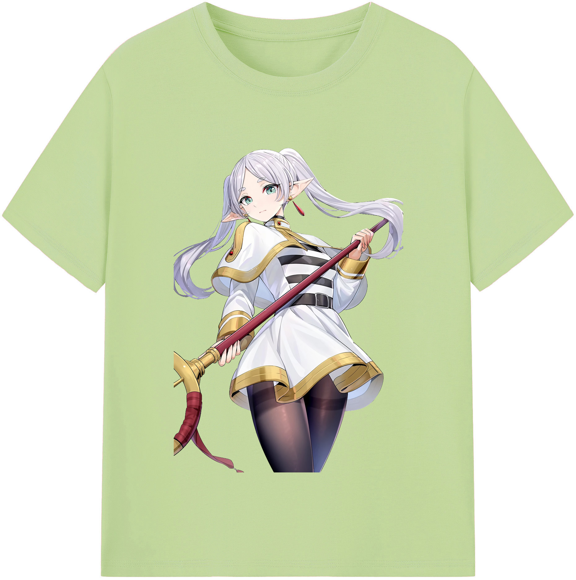 （画像用） 葬送のフリーレン Frieren 綿100％半袖Tシャツ（フロントプリント）